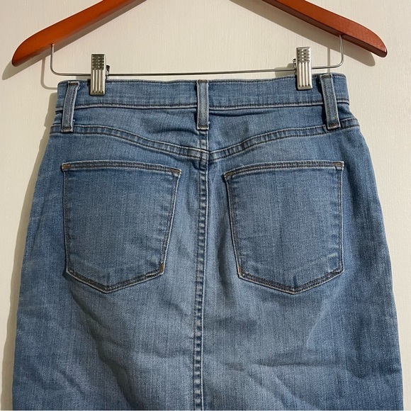 J. Crew Frayed Raw Hem Denim Pencil Skirt size 26 - Picture 6 of 10